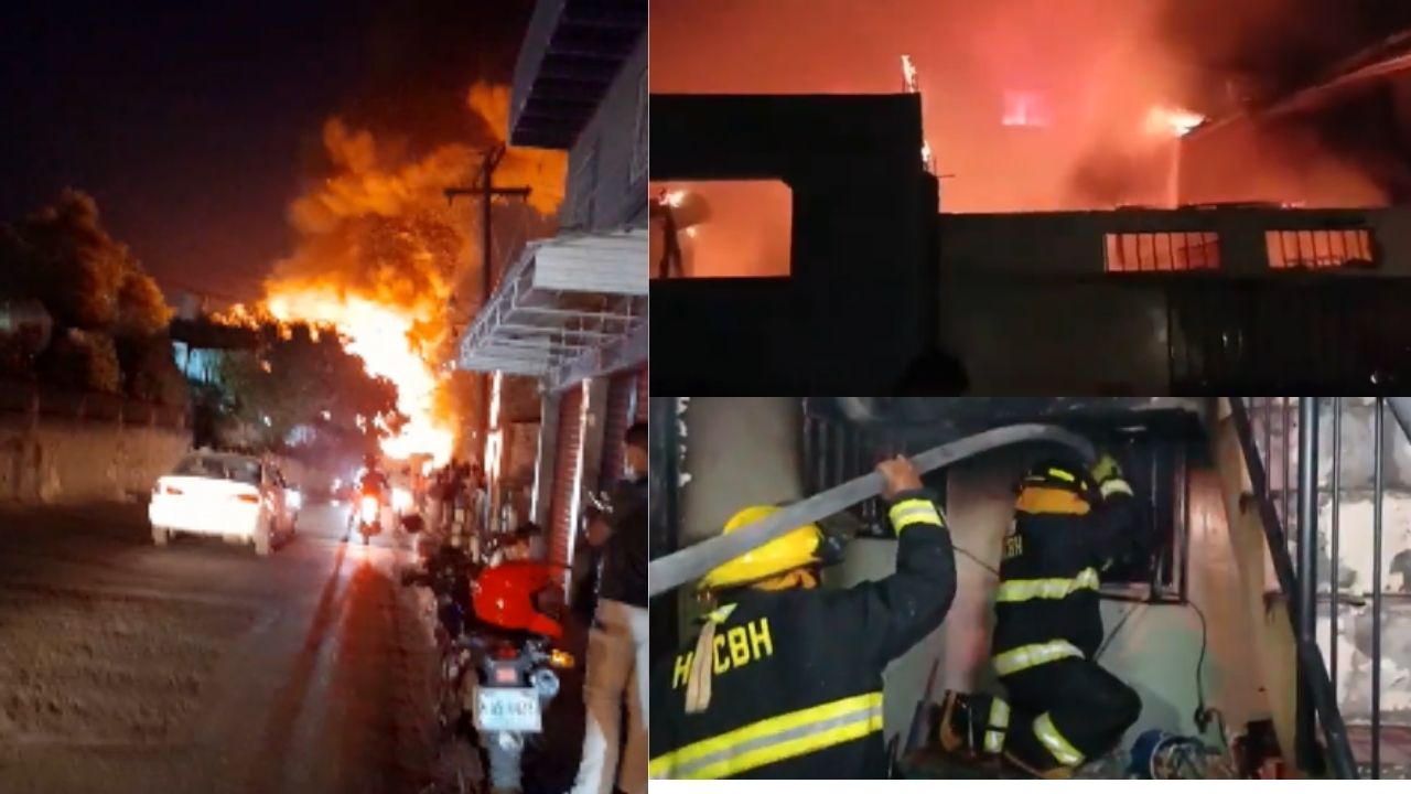 Varias viviendas fueron consumidas por un voraz incendio en Comayagüela