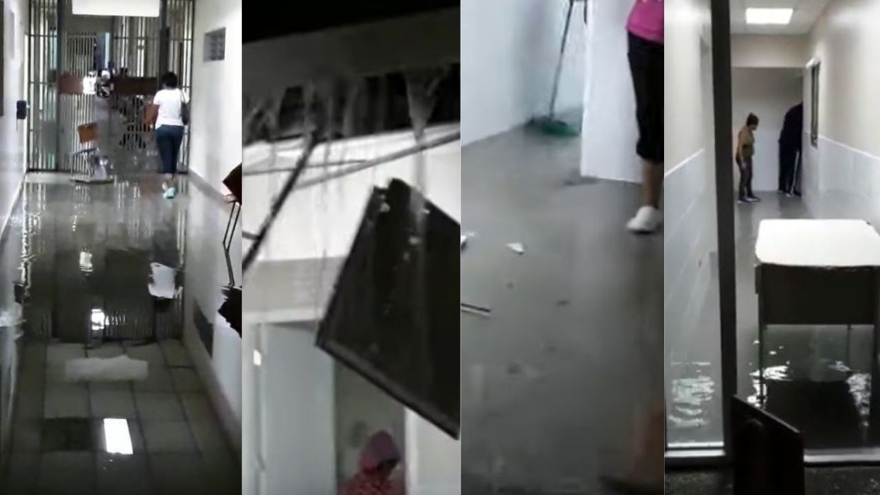 Sala de labor y parto en hospital de La Paz amaneció inundada y las imágenes causan indignación