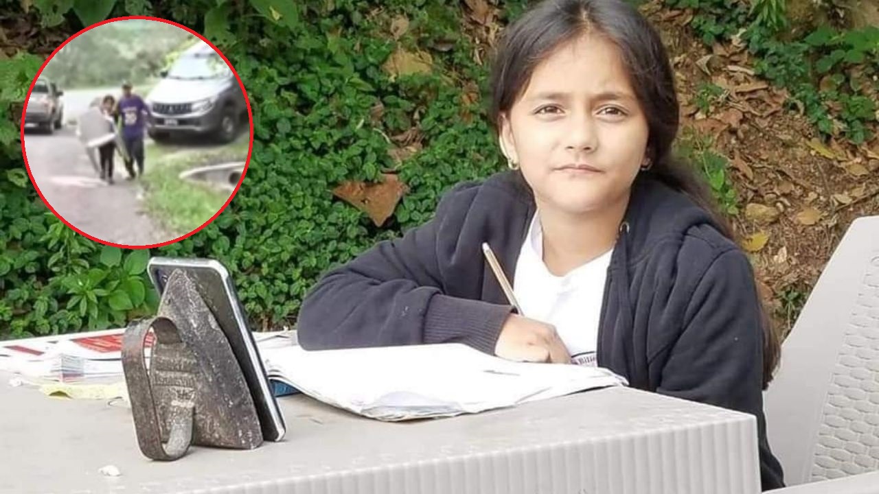 'Quiero ser profesional', el clamor de niña hondureña que recorre varios kilómetros en busca de señal para recibir clases