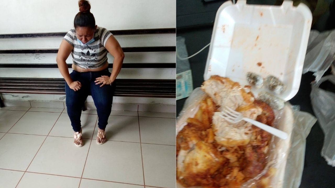 Hondureña llevaba supuesta droga a reo en plato de pollo y papas en juzgados sampedranos