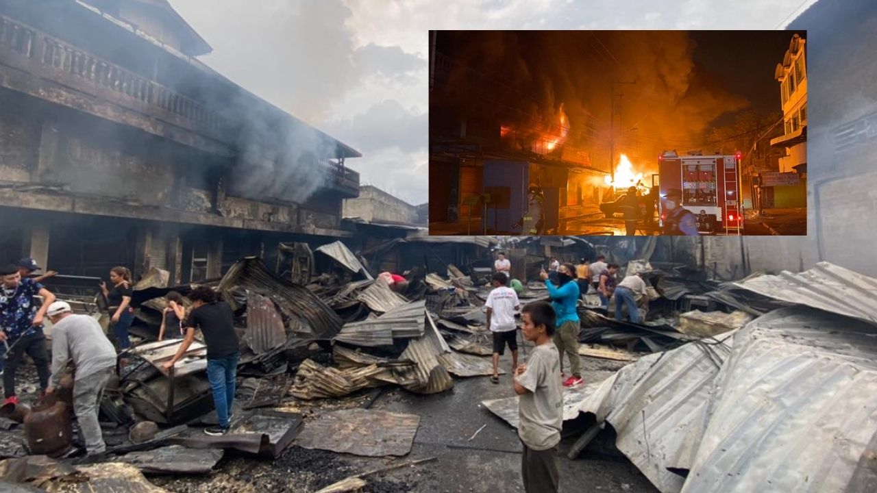 Imágenes: así quedaron negocios tras voraz incendio en barrio Medina de San Pedro Sula