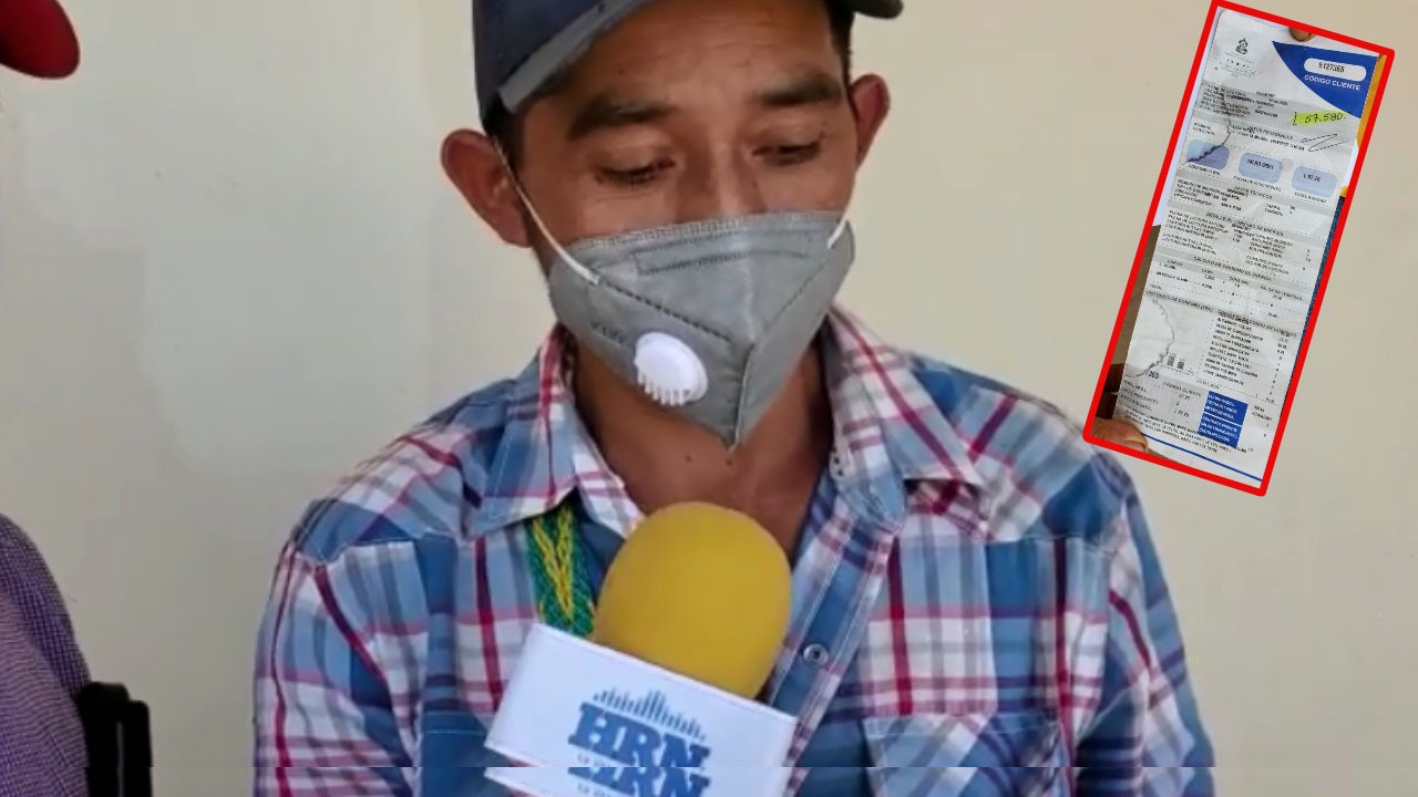De una factura de electricidad de 97 lempiras, un campesino hondureño ahora tiene que pagar más de 57 mil