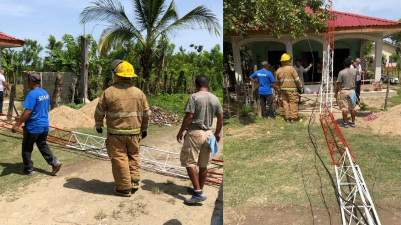 Dos jóvenes que trabajaban en antena radial mueren tras desplomarse sobre ellos en La Másica, Honduras