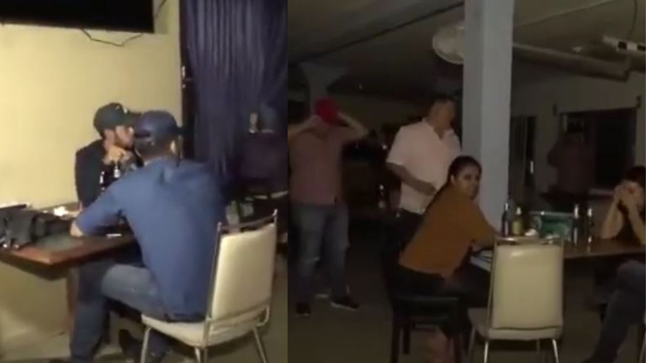 ¡En plena fiesta clandestina! Policías irrumpen sitio donde hondureños bebían cervezas y departían durante toque de queda