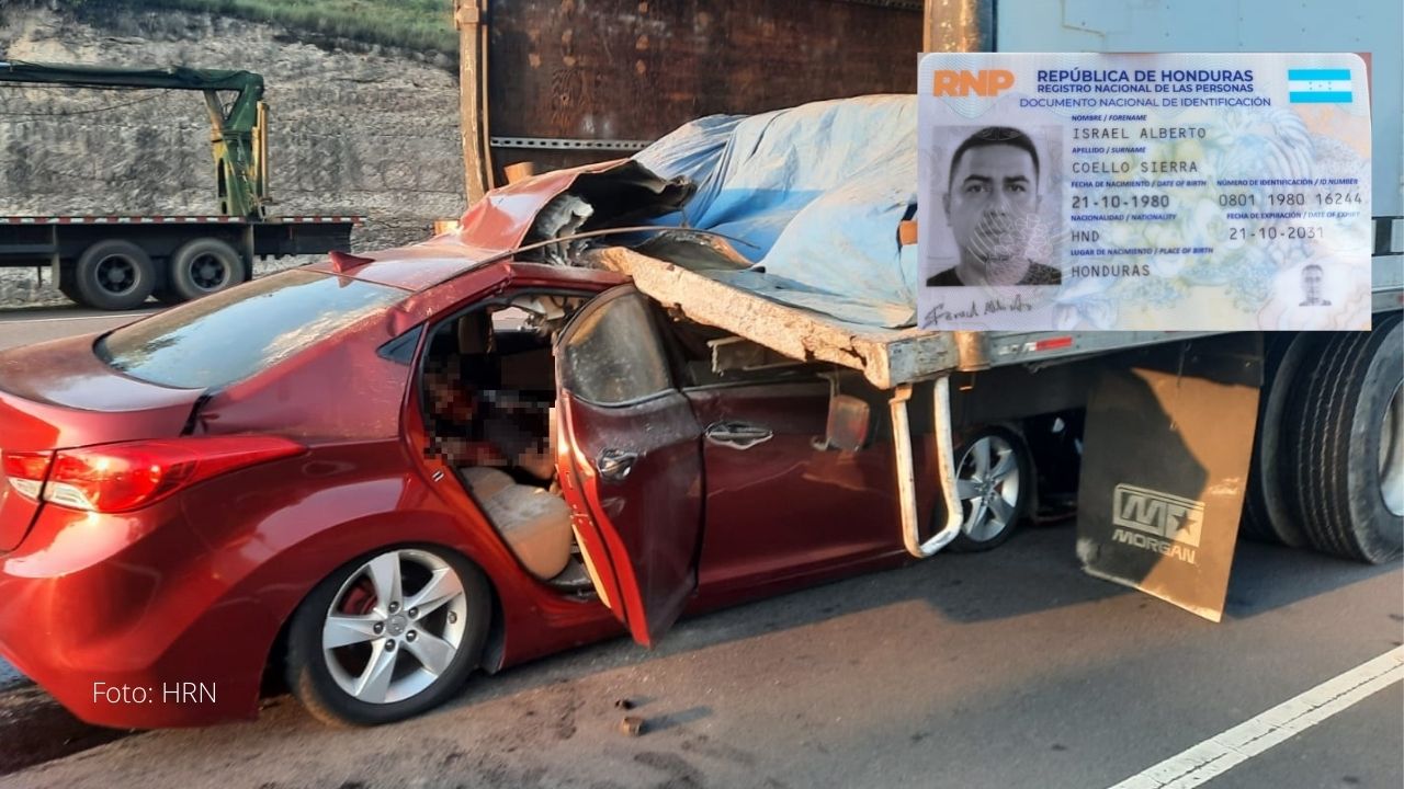 Identifican a hondureño que murió en Amarateca; su vehículo impactó contra pesado camión y así quedó