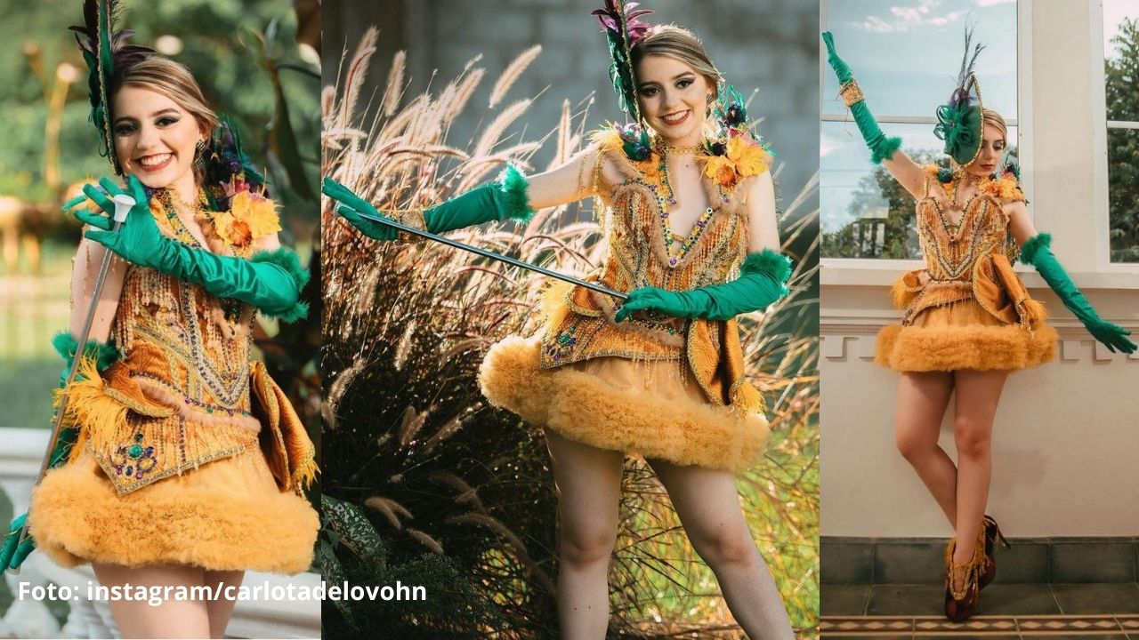 Palillona de Danlí deslumbra con su traje durante la celebración del Bicentenario
