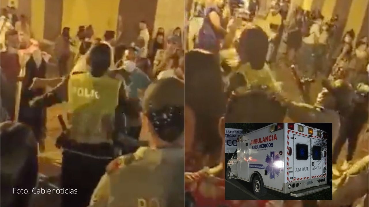 Mira la insólita pelea entre una policía y una turista en pleno centro histórico en Colombia