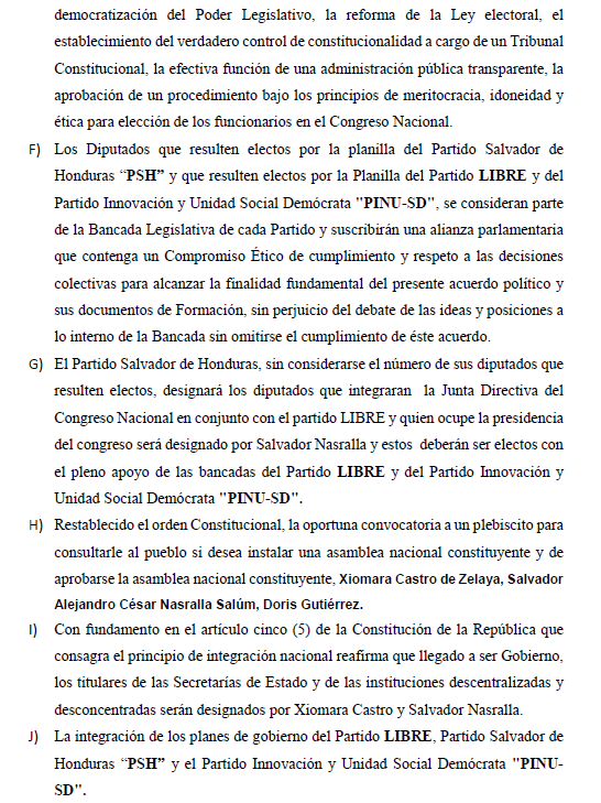 Alianza política entre Xiomara Castro y Salvador Nasralla. 