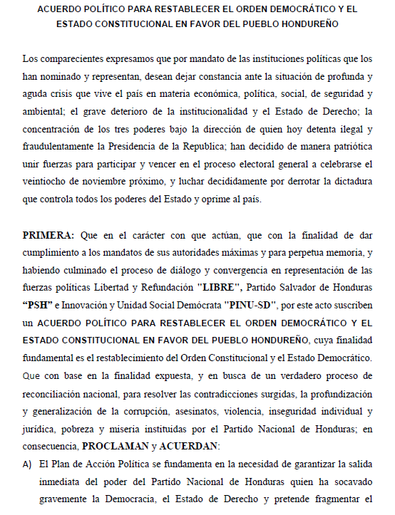 Alianza política entre Libre y Salvador de Honduras.