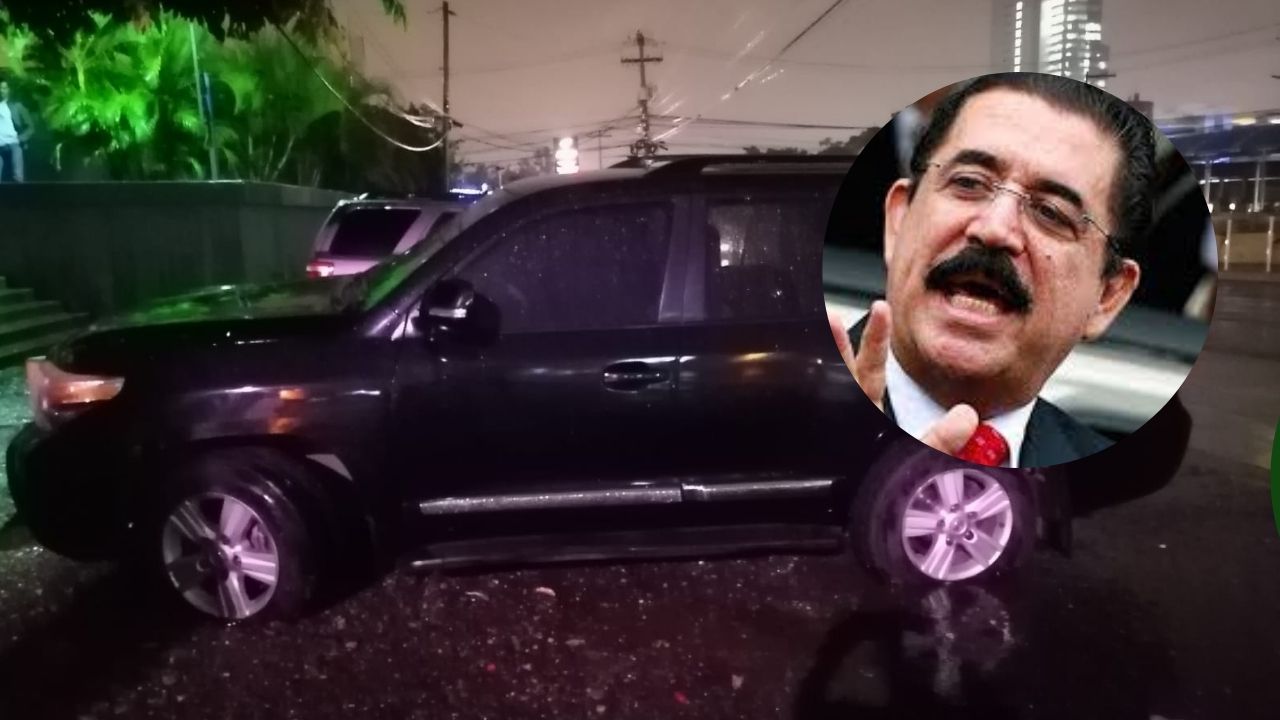 Mel Zelaya explica por qué su vehículo blindado quedó varado en el bulevar Suyapa de la capital