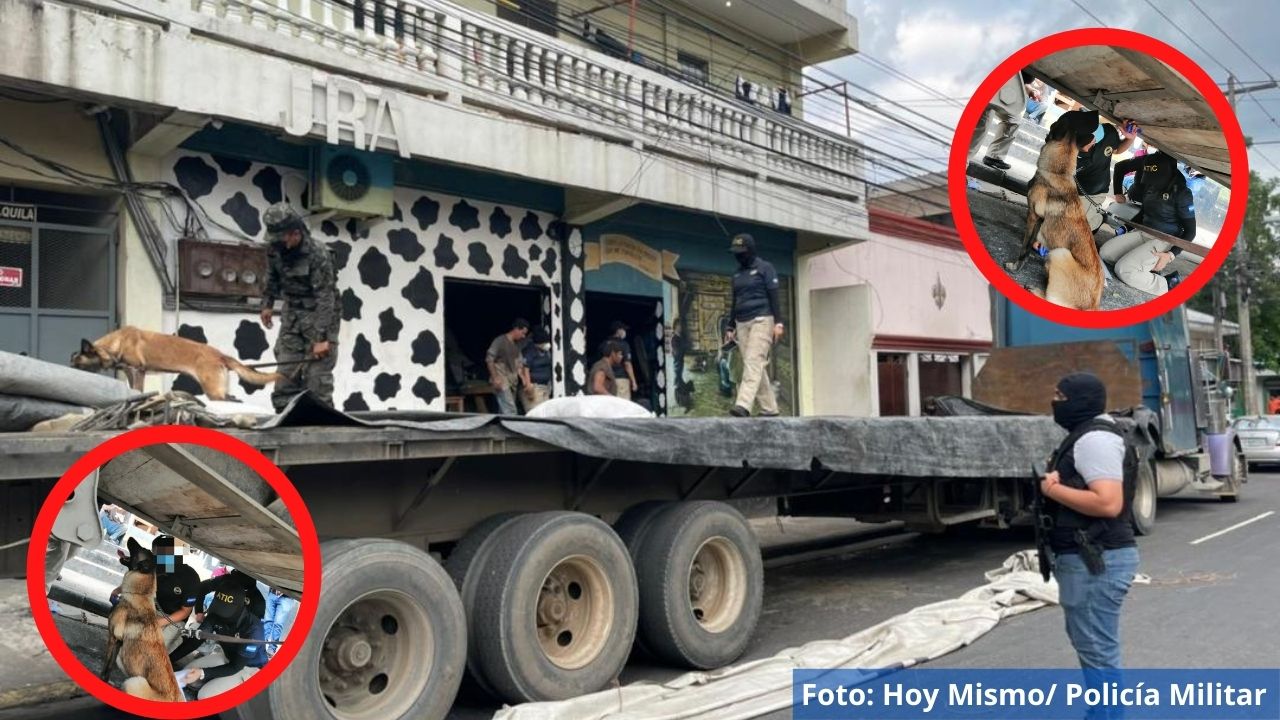 Encuentran supuesta droga escondida en compartimiento falso de rastra en San Pedro Sula, Honduras