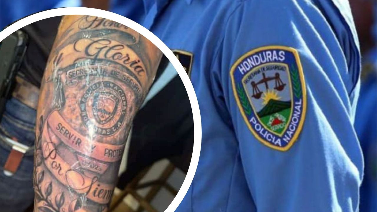 Imagen de ¿Extremo? Hondureño se tatúa el escudo de la Policía Nacional y la imagen causa furor en redes
