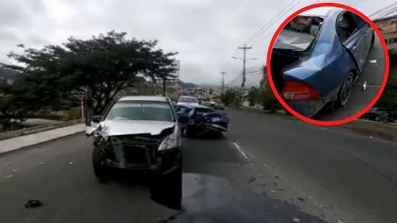 Cuatro heridos deja accidente en Tegucigalpa: Hallan varias botellas de cervezas en uno de los carros
