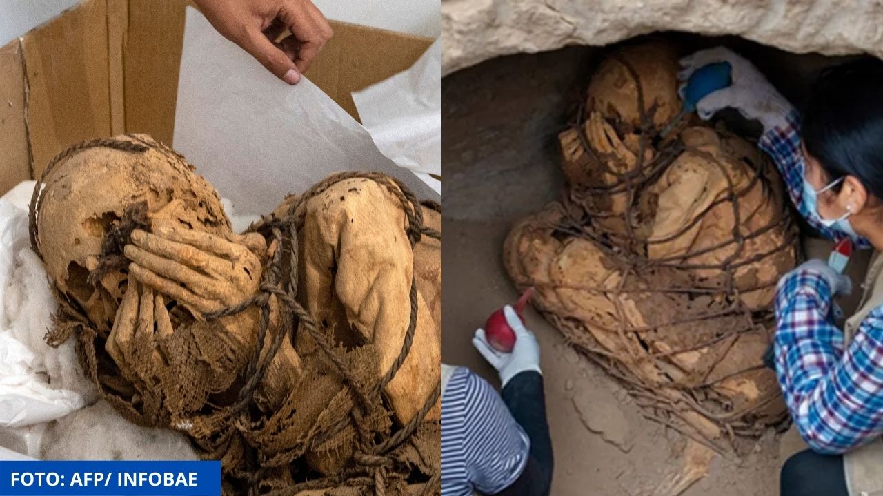 Encuentran momia atada con cuerdas en Perú y causa revuelo mundial