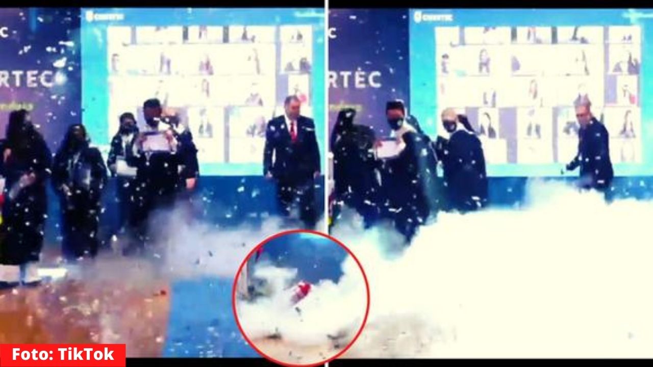 Graduación terminó en desastre después que una máquina de humo se dañó; el incidente se volvió viral en TikTok