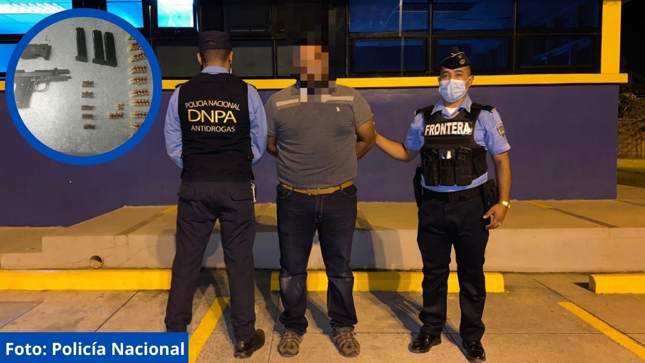 Detienen hombre por intentar ingresar arma de fuego a Palmerola