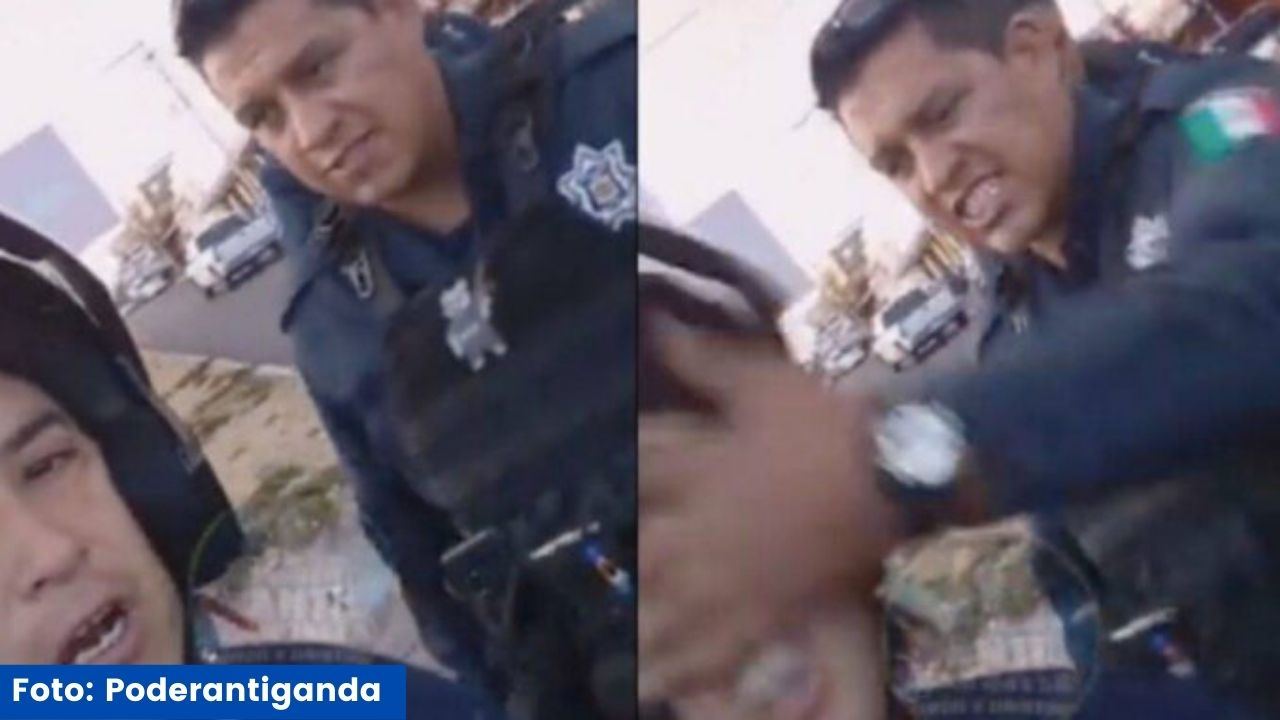 Policía golpea a motociclista por grabarlo en la calle