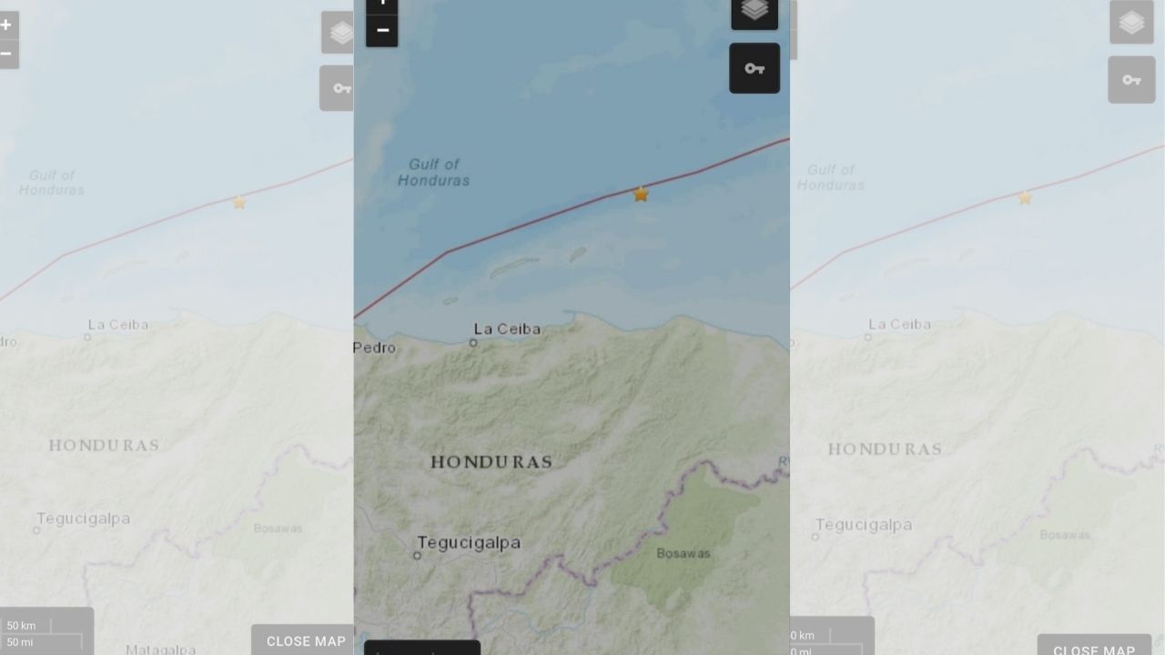 Sismo de 4.9 grados sacude el noreste de Guanaja, Islas de la Bahía