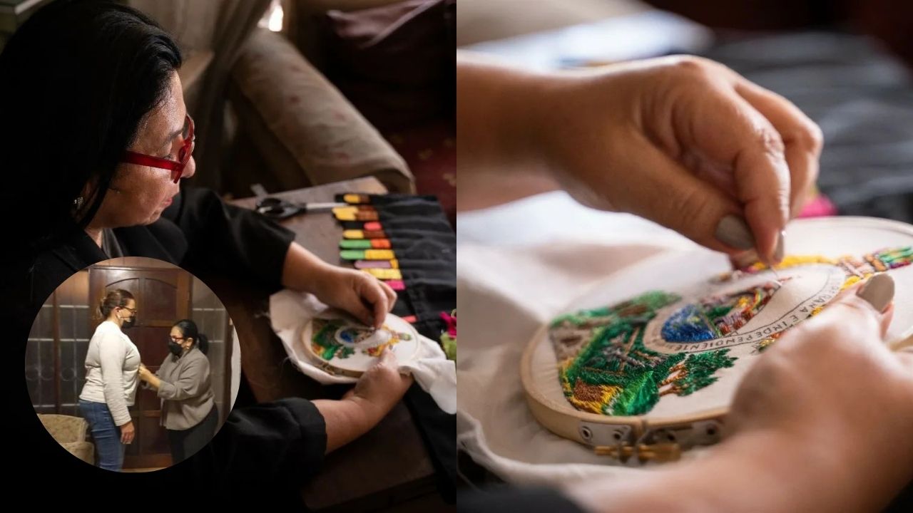 'Me has enseñado a bordar historias', hija de hondureña que realizó la banda presidencial de Xiomara Castro manda este mensaje