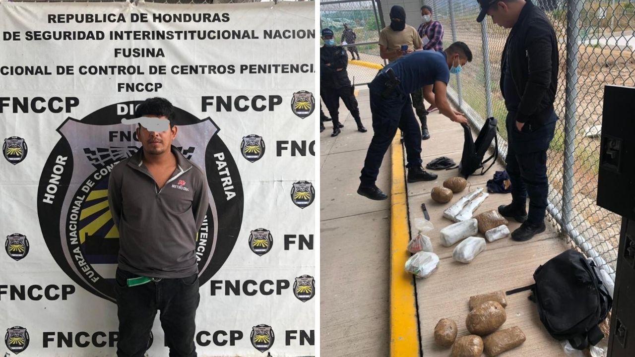 Joven es detenido cuando lo descubren lanzando armas y droga al Centro Penal de Morocelí