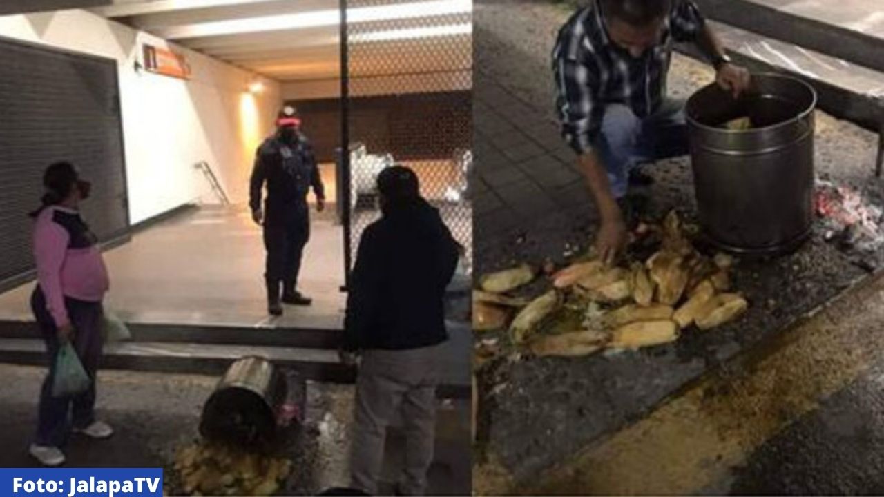 Policía tira la olla de tamales de un adulto mayor en México
