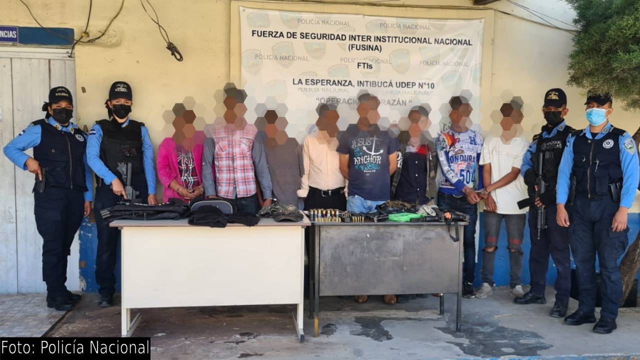 Desarticulan banda 'Los Torrotos' dedicada a venta de drogas, asaltos y sicariato en Intibucá