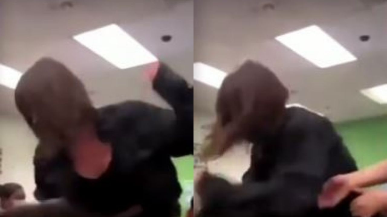 ¡Nadie se metió! Así fue el violento ataque a puñetazos de alumna a su compañera en plena aula