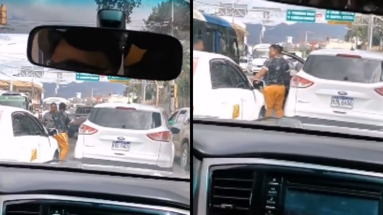 Vídeo: Dos conductores se van a los golpes tras una fuerte discusión en las calles de Tegucigalpa