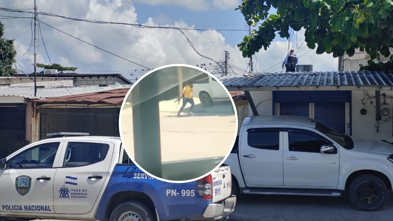 Video: Hondureño corre con fusil en mano mientras es perseguido por una patrulla en SPS