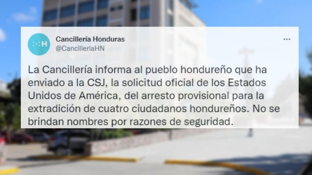 cancilleria solicita extradición hondureños