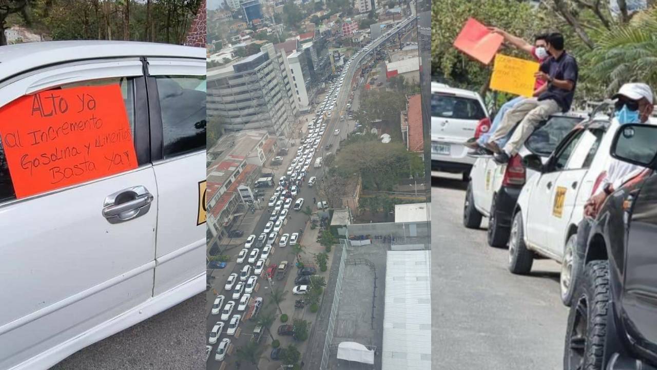 Taxistas de Honduras protestan por alto precio de los combustibles