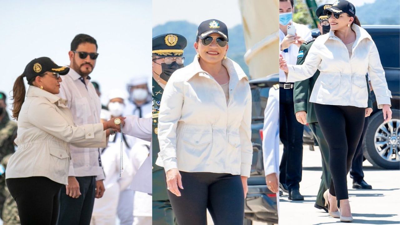 'Cool' e 'imponente': Xiomara Castro es elogiada en redes por su look durante ceremonia de ascensos en la Fuerza Naval