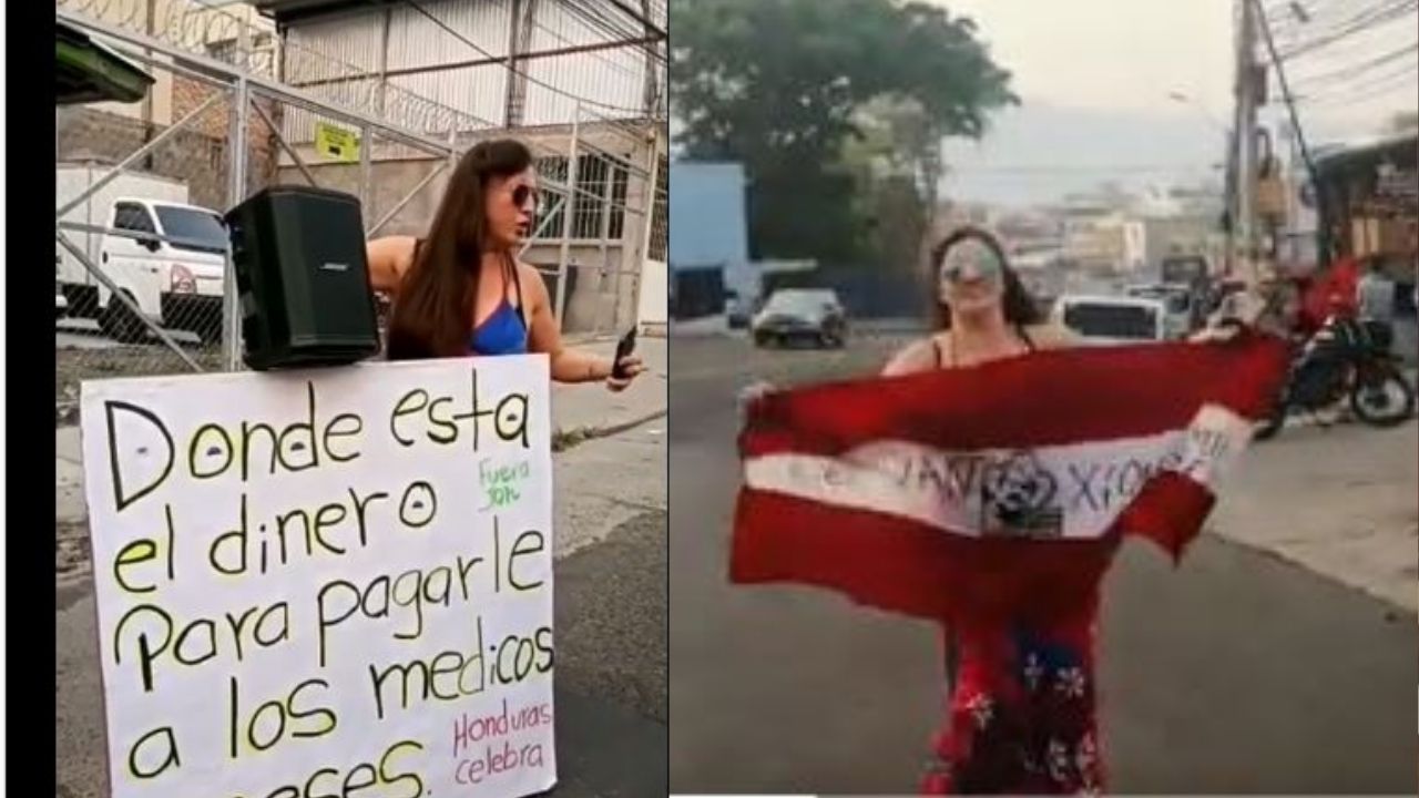 Con la frase 'Honduras celebra' hondureña llega a despedir a JOH al ritmo de Los Tigres del Norte