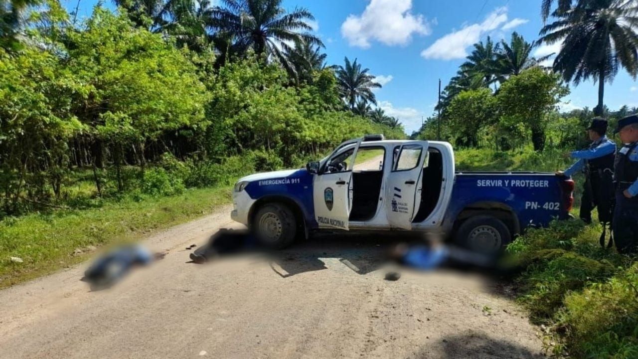 ¡Lamentable! Tres policías son acribillados en Colón, Honduras
