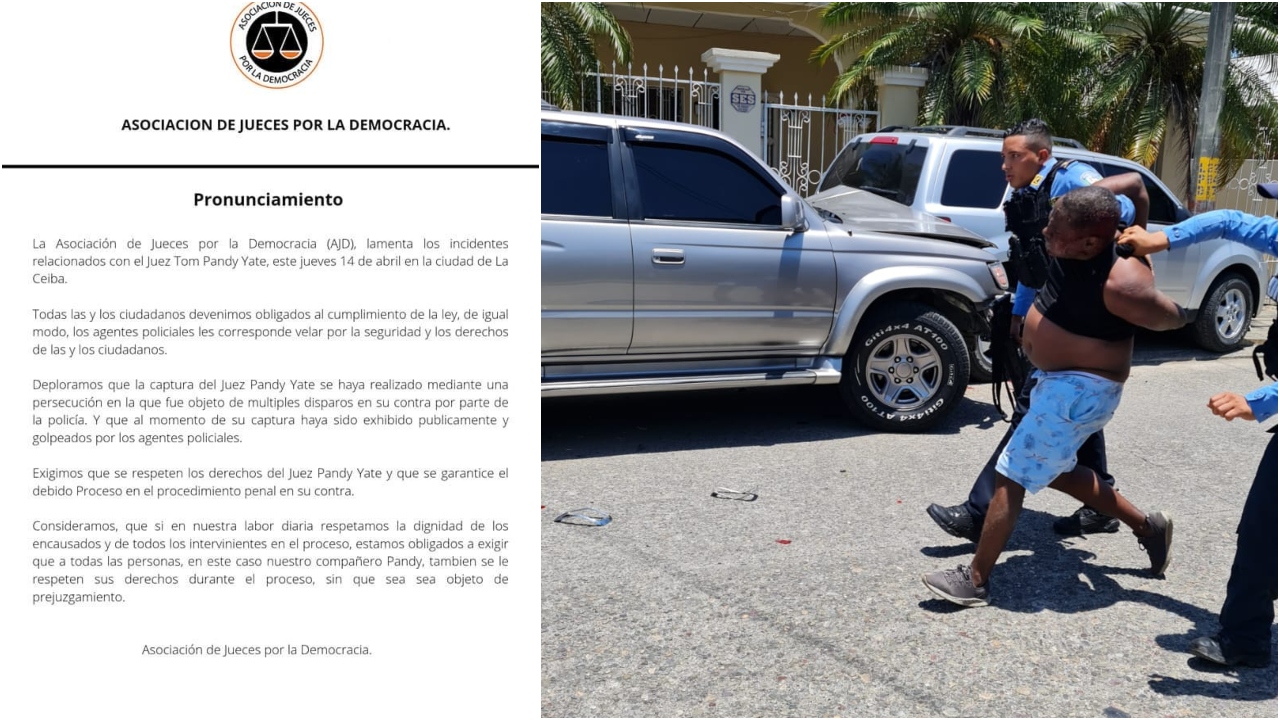 Asociación de jueces se pronuncia tras captura de juez que atropelló a policías en La Ceiba