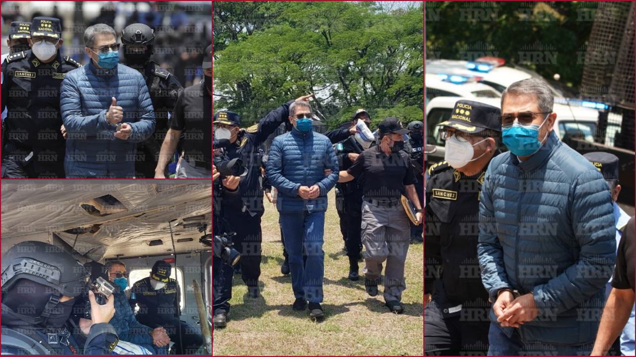 Galería: paso a paso de traslado de Juan Orlando Hernández hacia la base aérea previo a su extradición