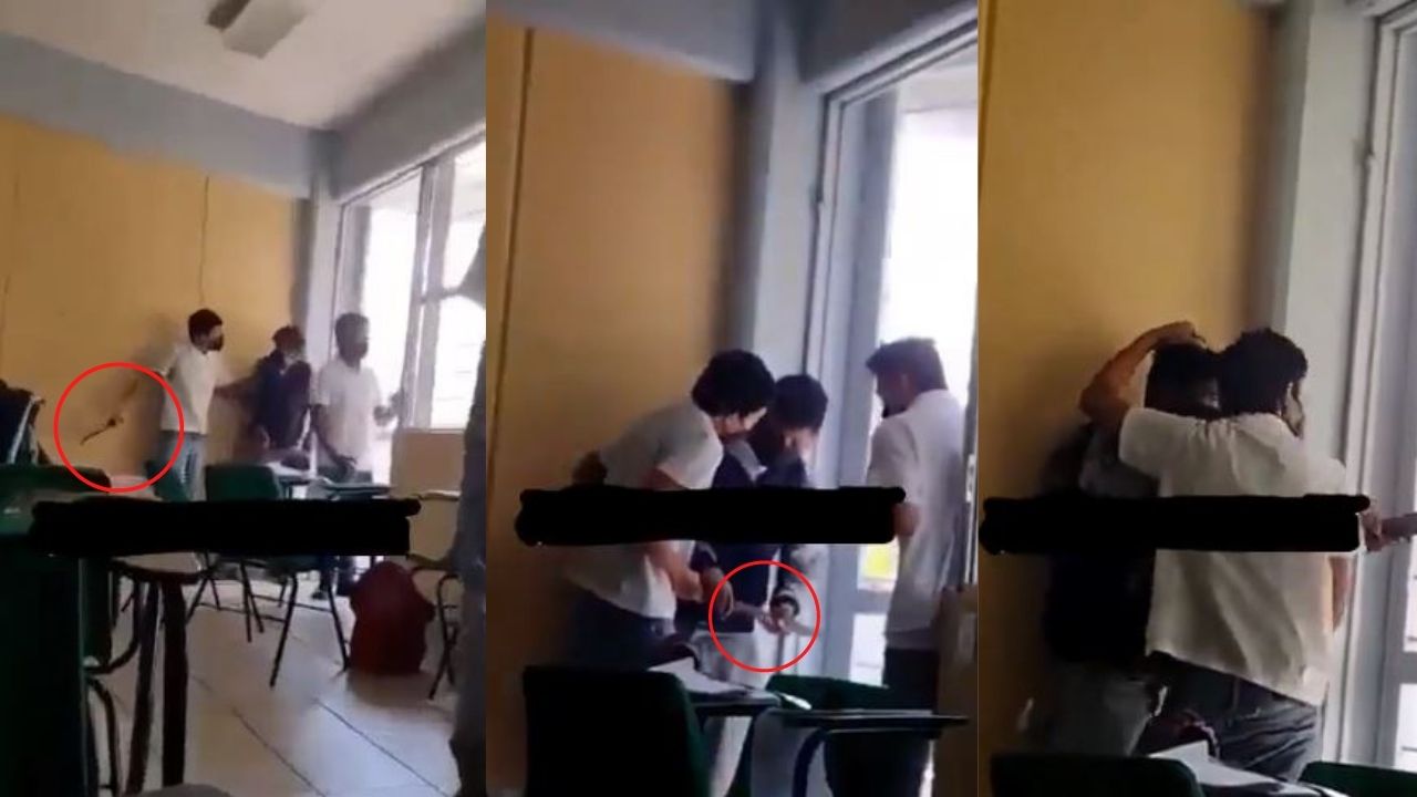 Video: "¡Ya déjalo, déjalo!" :estudiante amenaza a otro con un machete en pleno salón de clases