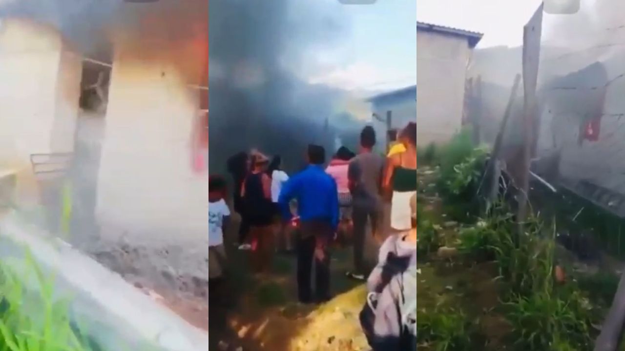 'Los que están adentro valieron v..', entre gritos, pobladores de Guayape queman casa de supuestos delincuentes