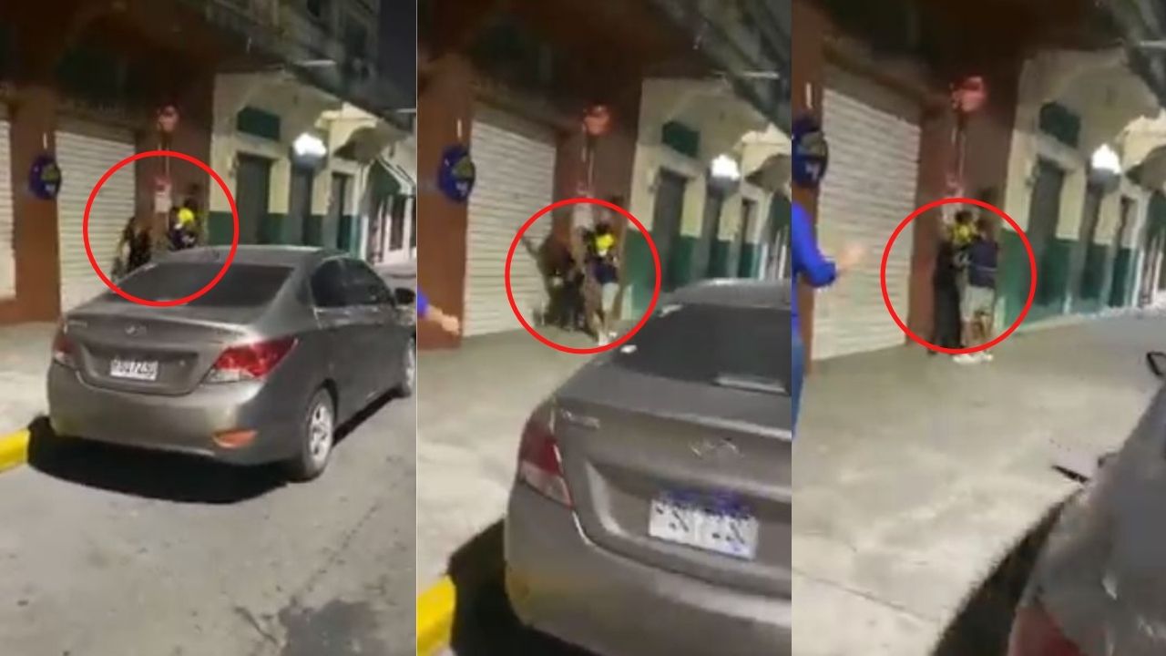 Captan a hombre golpeando a hondureña en plena calle de El Progreso, Yoro