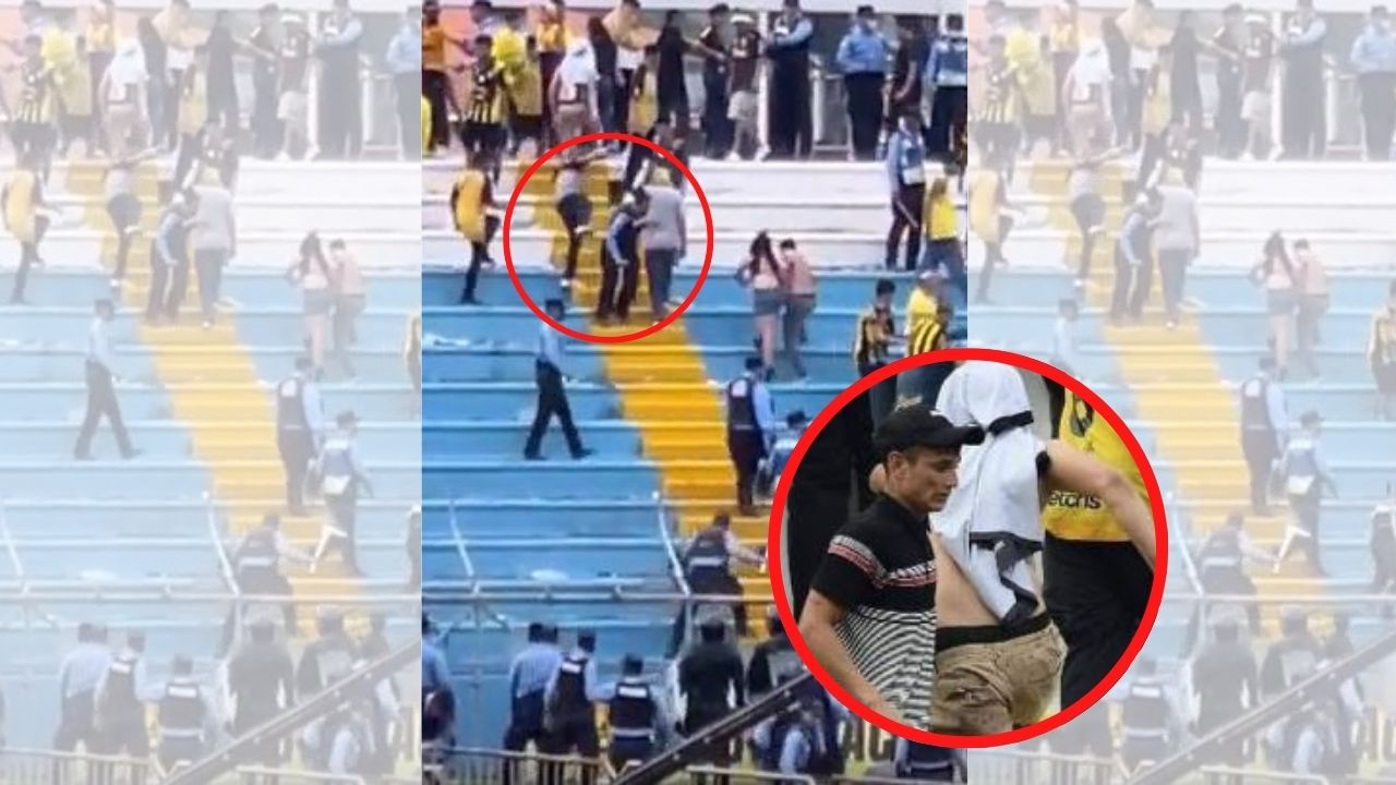 Revelan rostro de sujeto que lanzó patada a una policía y provocó su caída de las gradas del estadio Olímpico