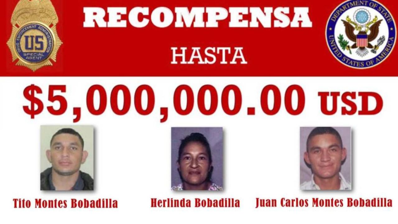 Estados Unidos ofrece esta millonaria recompensa para detener a familia perteneciente al clan Montes Bobadilla