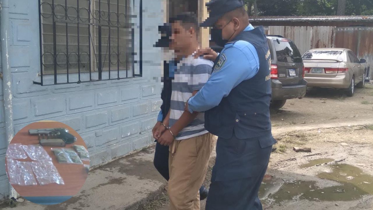 Capturan con droga a 'El Sarco' supuesto gatillero de la MS-13