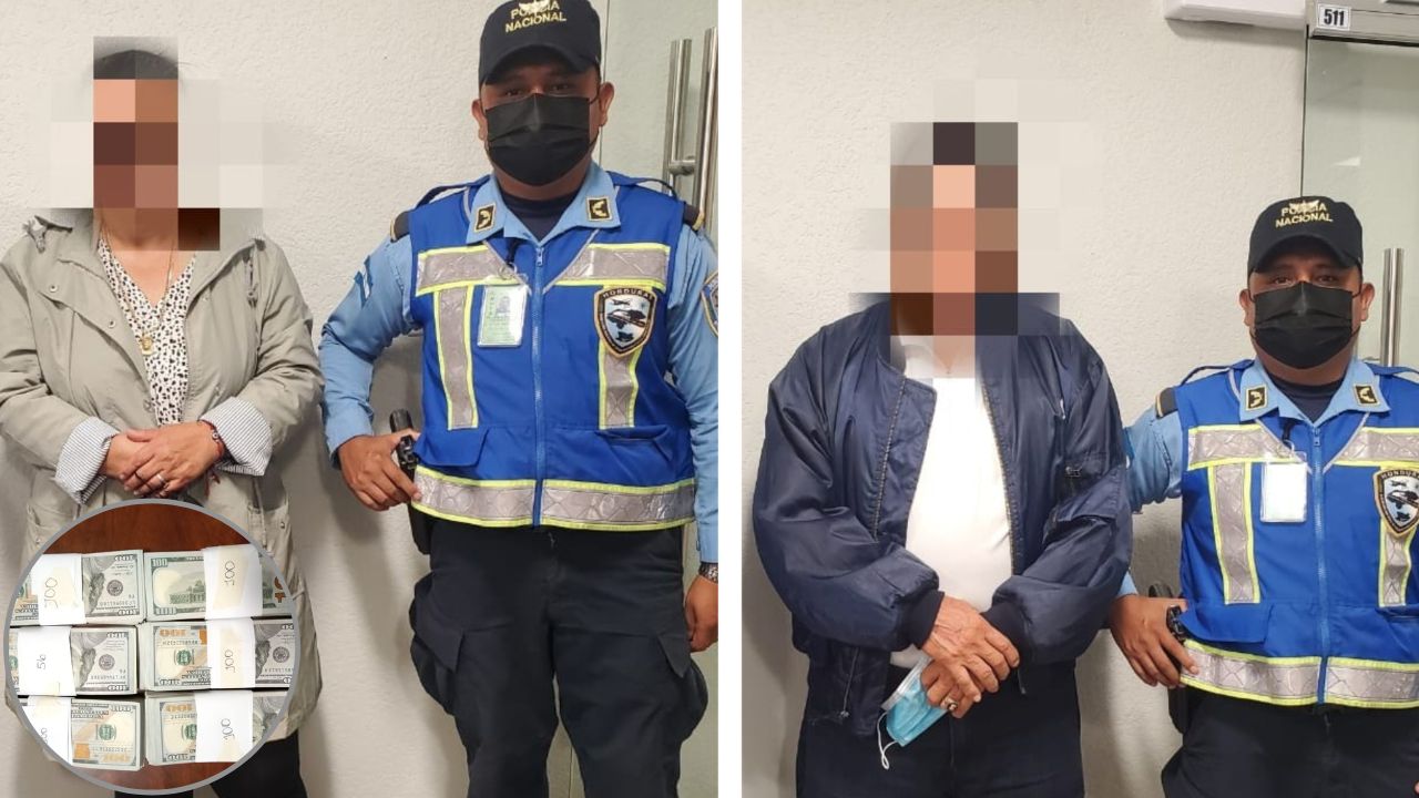 Con más de 163 mil dólares detienen a pareja en Palmerola