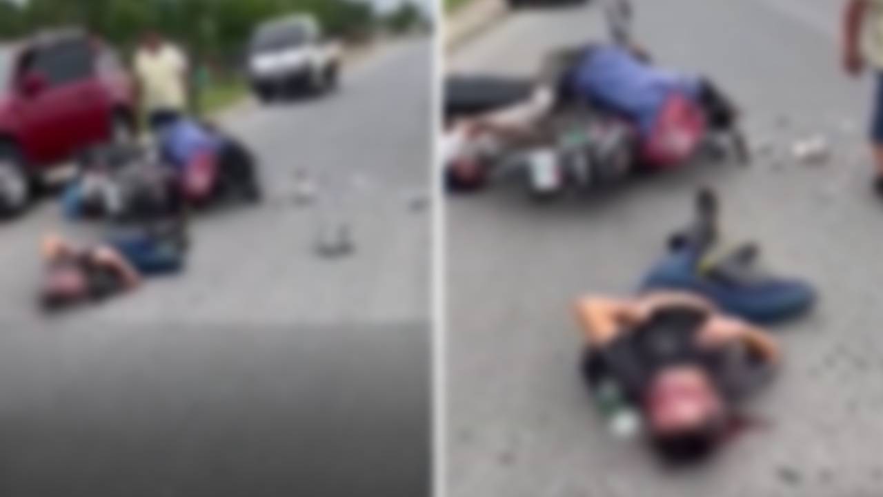 Tres hombres resultaron gravemente heridos en brutal colisión de motocicletas en Atlántida