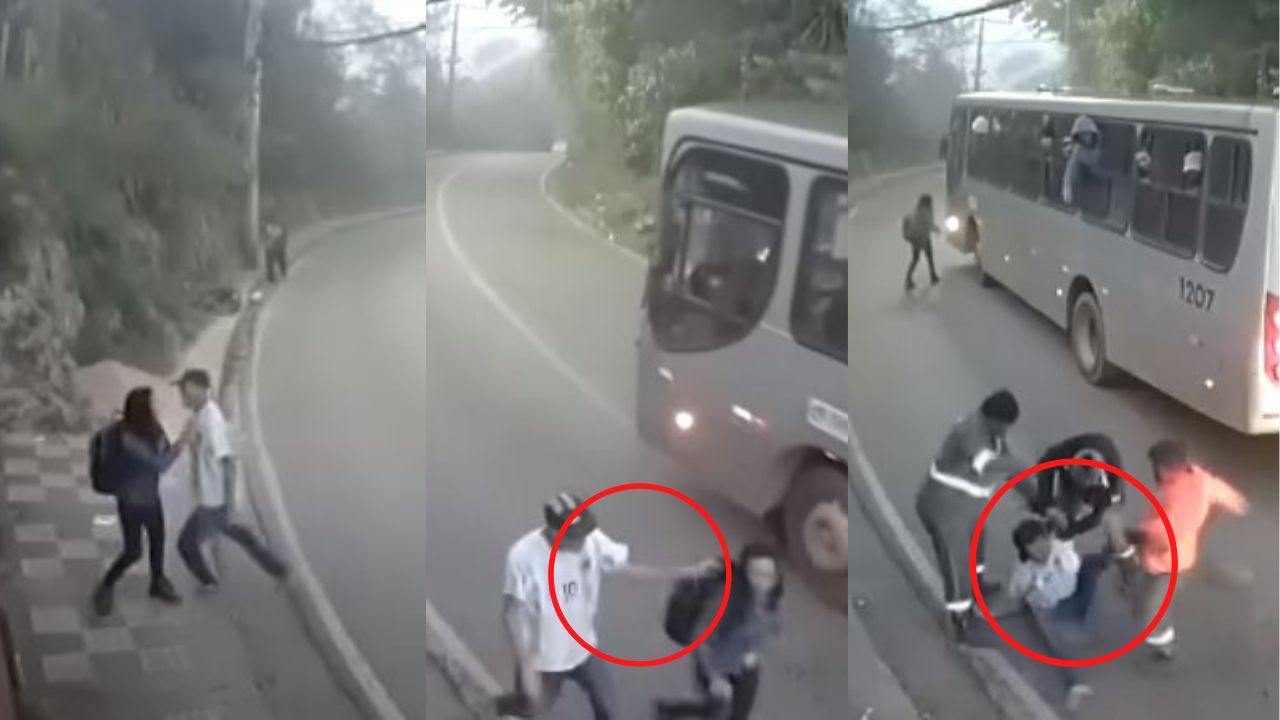 Video: Delincuente intenta robar a una joven y trabajadores le dan una brutal golpiza