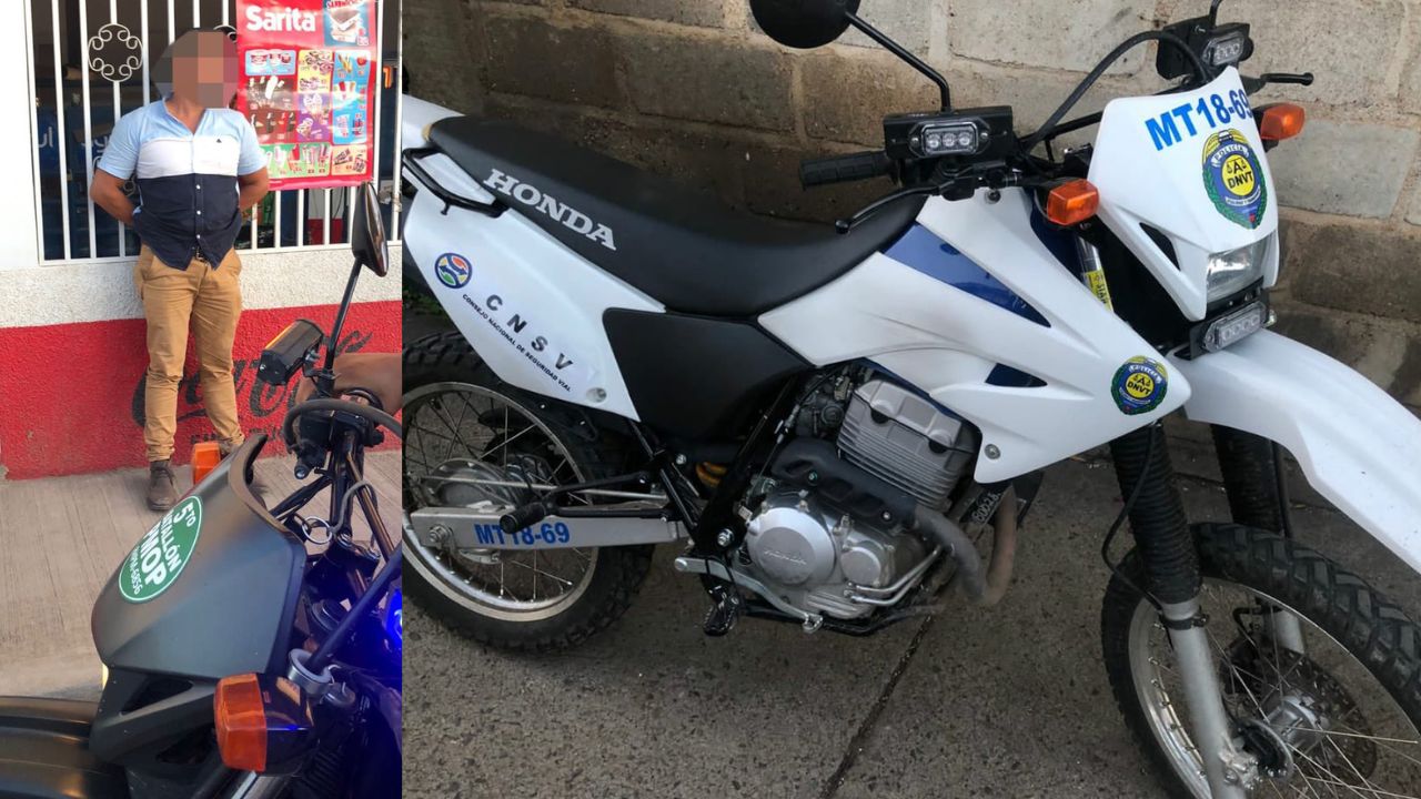 Detienen a hondureño que en supuesto estado de ebriedad conducía moto de la Policía