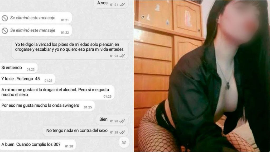 mujer con fotos intimas
