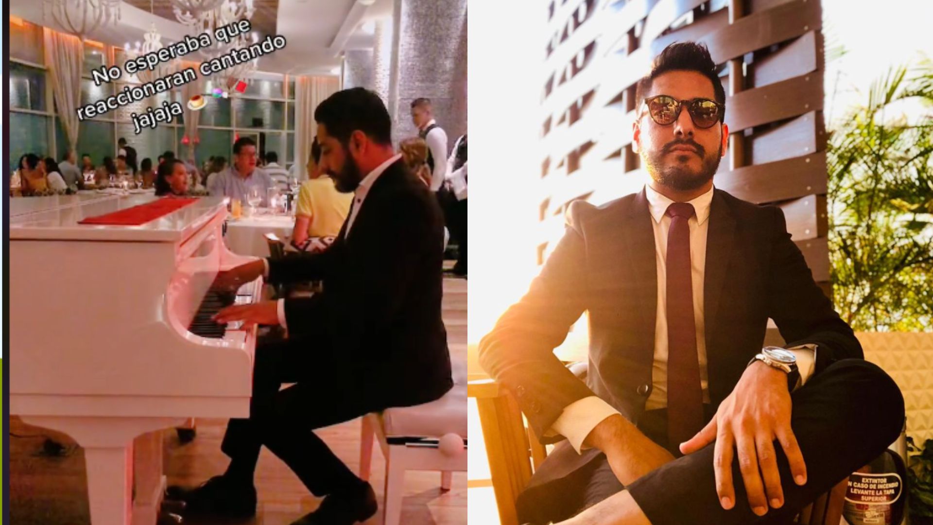 Pianista mexicano interpreta "Mi bebito Fiu Fiu" en lujoso restaurante