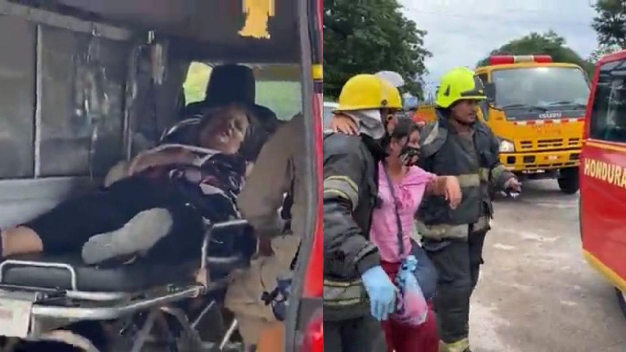 Video: Personas heridas en colisión entre microbús y vehículo en Santa Cruz de Yojoa