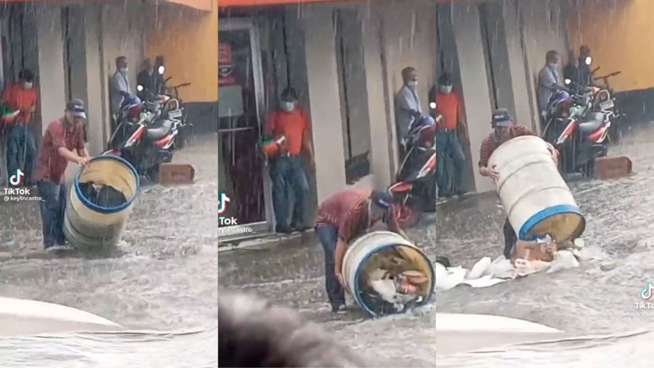 Imagen de ¡Indignante! Hombre es captado tirando basura mientras llovía en San Pedro Sula